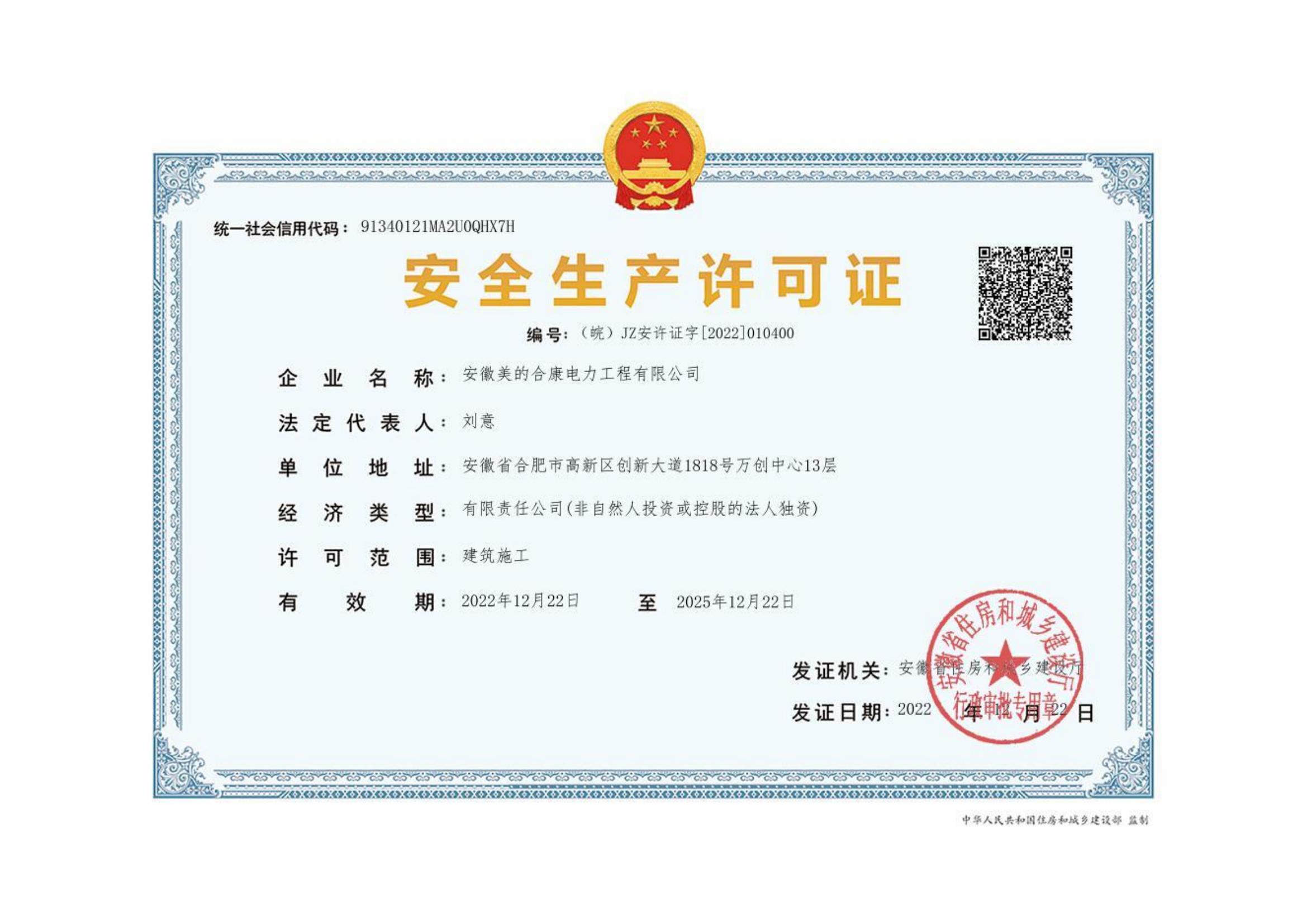 Valid work safety license